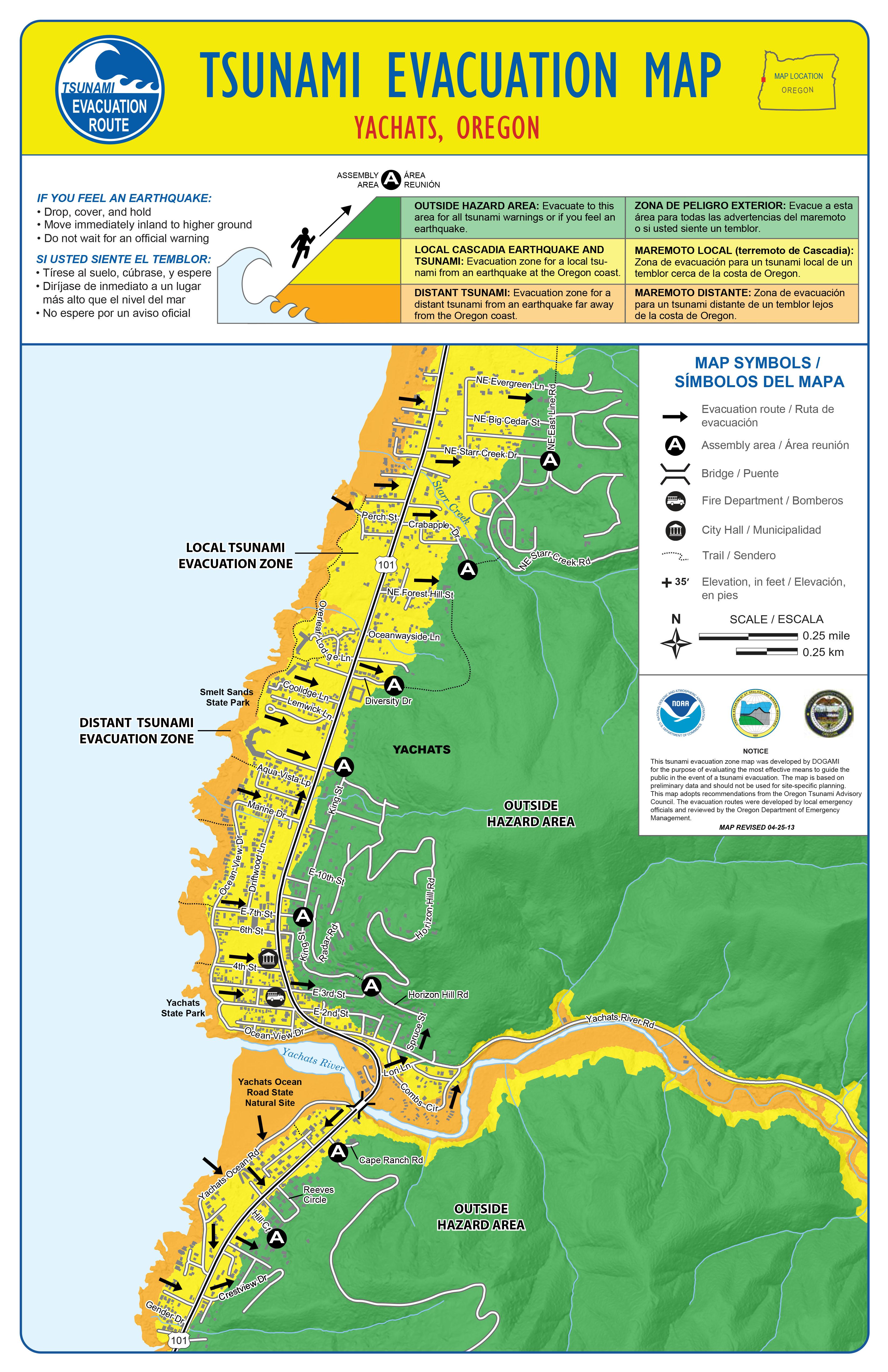 Tsunami evacuation maps outline safe routes on Oregon and Washington 