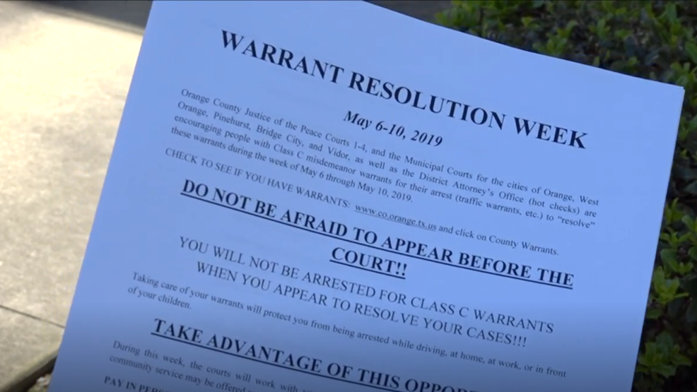 Orange County will allow residents to resolve warrants and fines