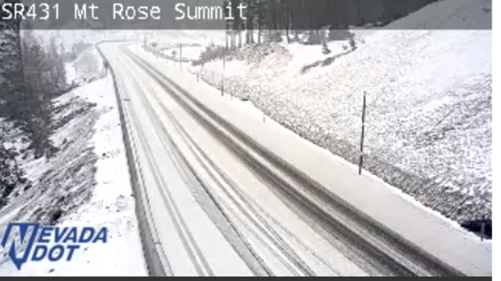 Snow on the Mt. Rose Highway but no controls KRNV