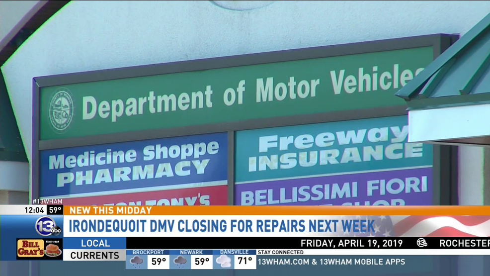 Irondequoit DMV to close next week for renovations WHAM