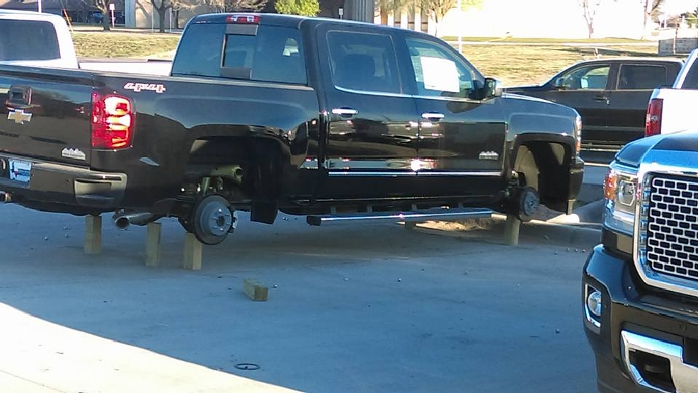 Tires stripped off trucks at Pampa dealership KVII
