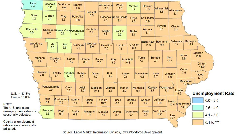State Data SE Iowa unemployment numbers fell slightly in May KTVO