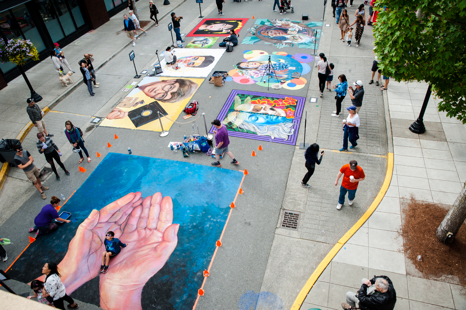 Photos: Stunning sidewalk chalk murals line the streets of Redmond 