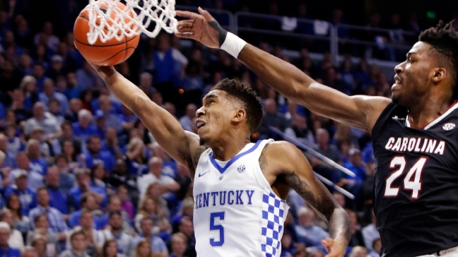 No. 5 Kentucky tops No. 24 South Carolina 85-69 for SEC lead