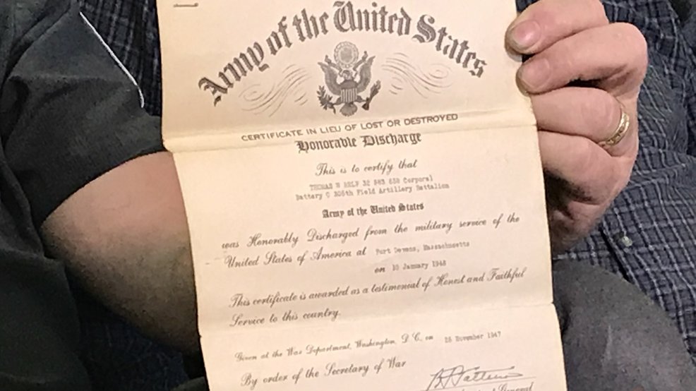 Veterans Wwii Honorable Discharge Papers Found In Uhaul He Was Very