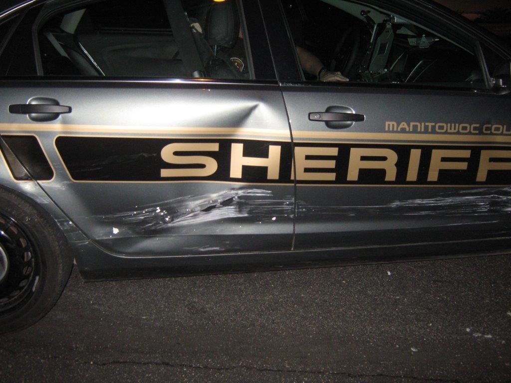 sheriff"s office squad car was damaged in a high-speed chase