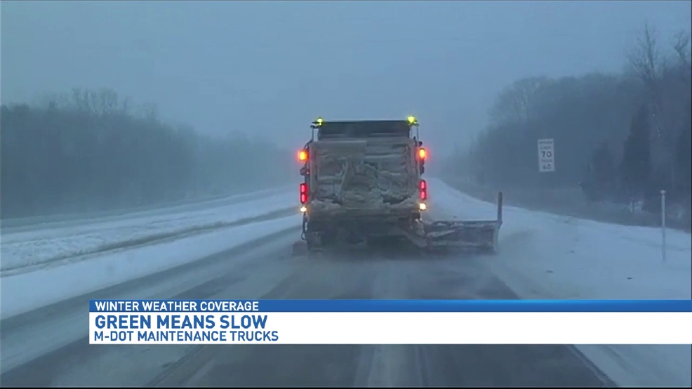 Look for flashing green lights on snowplow trucks WWMT